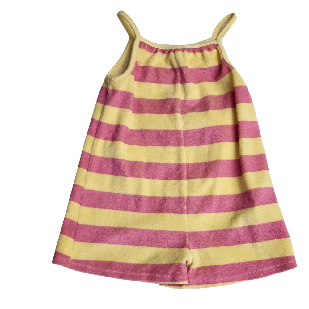 Zara Kids Pink Yellow Striped Terry Cloth Romper Sunsuit Size 4 Years 104cm - Picture 7 of 8